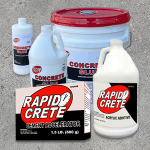 Samples of concrete additives